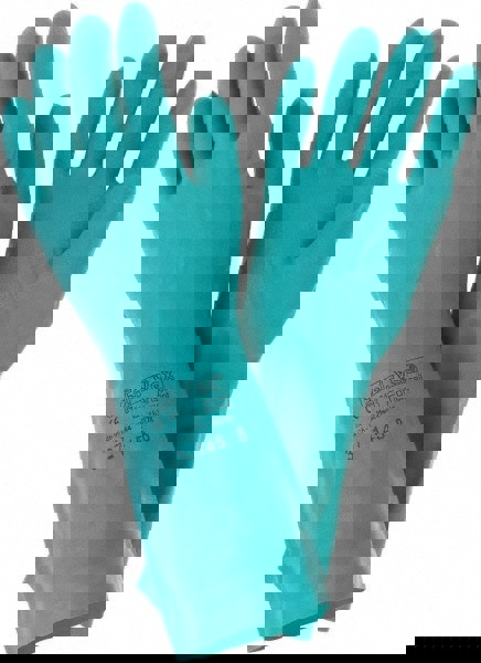 Series 37-145 Chemical Resistant Gloves: Size Medium, 11.00 Thick, Nitrile, Nitrile, Unsupported,